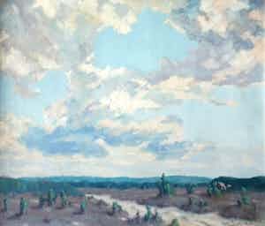 Valentine Hobson - uitgestrekt landschap in vermoedelijk Frankrijk verkocht voor € 195!