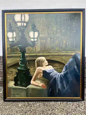 Frans de Kok - lady in blue dress verkauft für € 1400!