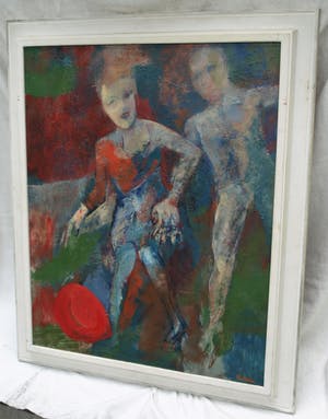 Petr Pavlištík - Ingelijst olieverf op doek, Ve vétru (“In de wind”) – 90 x 76 cm kopen? Bied vanaf 200!