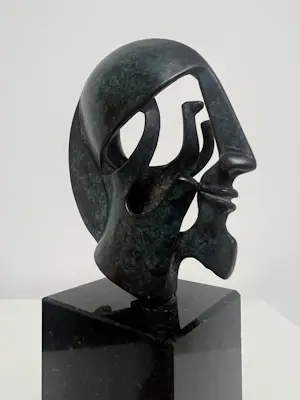 Fons Bemelmans - gesigneerde sculptuur | 'Krijgerskop' |1998 kopen? Bied vanaf 950!