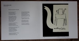 Klaas Gubbels - Zeefdruk: Walking Table, met gedicht, van Neeltje Maria Min - 1990 kopen? Bied vanaf 275!