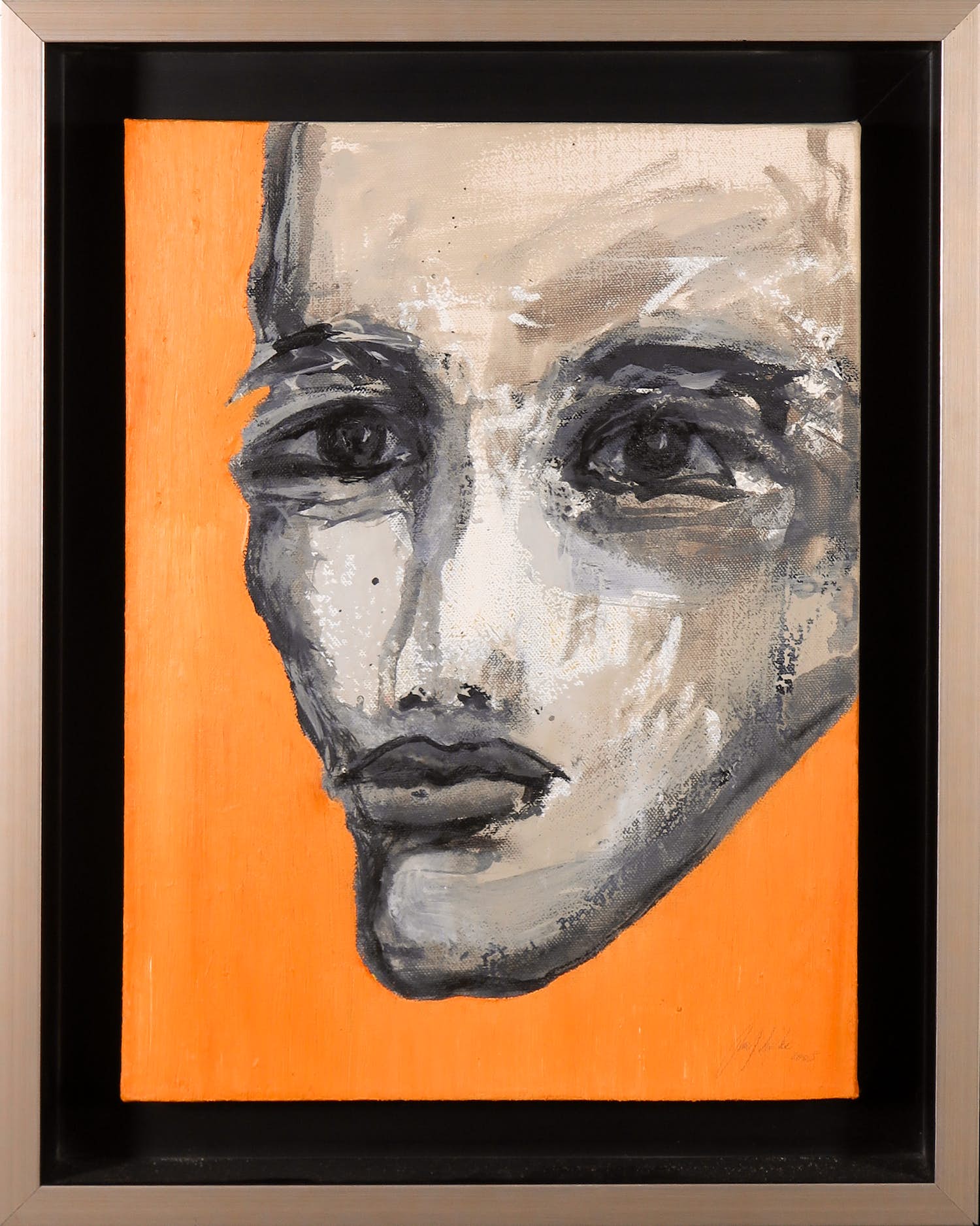 Ralf Lake - Olieverf op doek, Kopf - Ingelijst verkocht voor € 1!