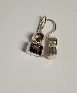 Nieuwe zilveren Oorbellen met gefacetteerde rookkwarts: kopen? Bied vanaf 60!