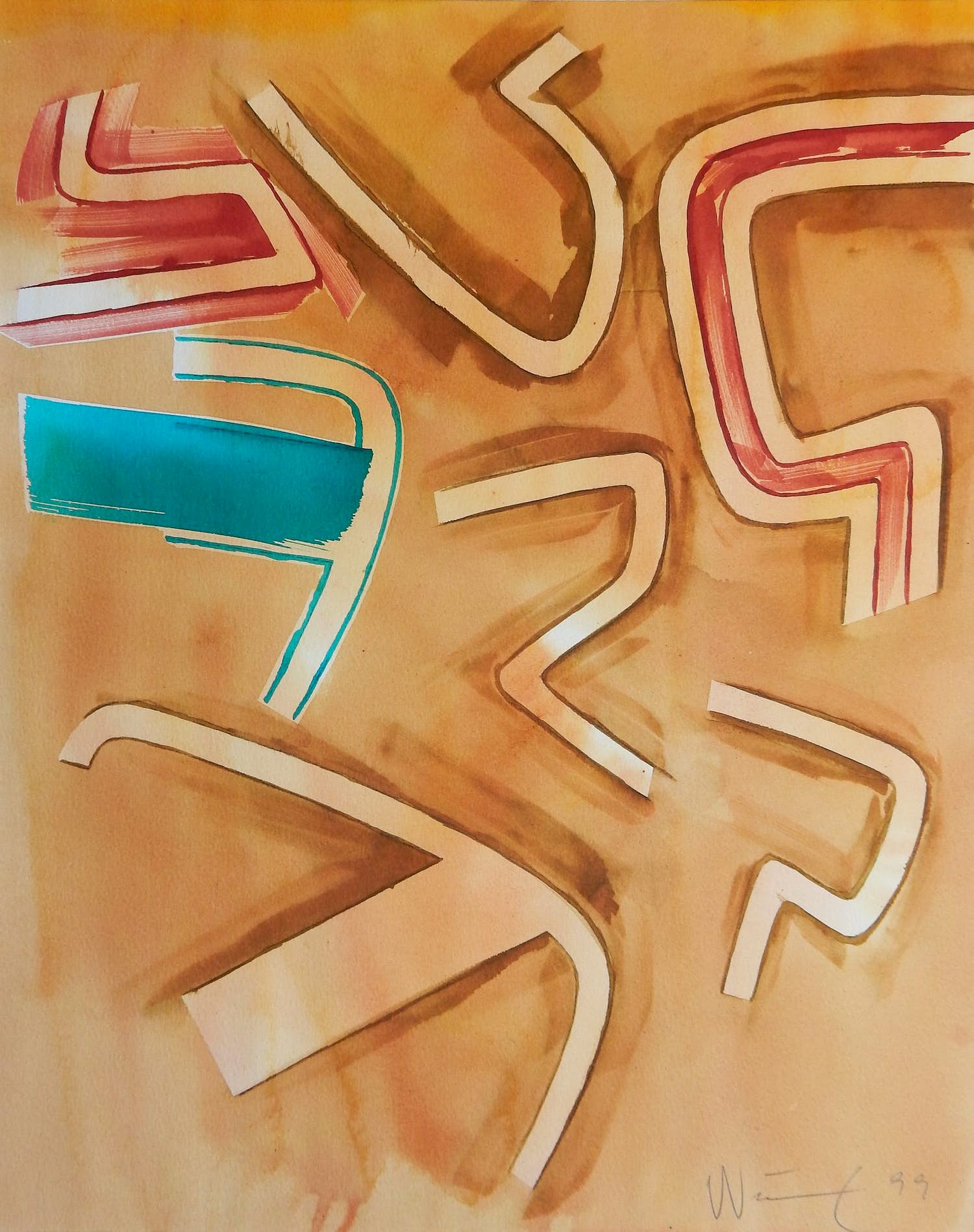 Ricardo Wiesse - Ohne Titel, Aquarell, Unikat, signiert 1999 kopen? Bied vanaf 360!