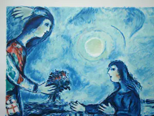 AcheterMarc Chagall - Lovers over Paris - Lithografie - 1985? Enchérissez de 300!