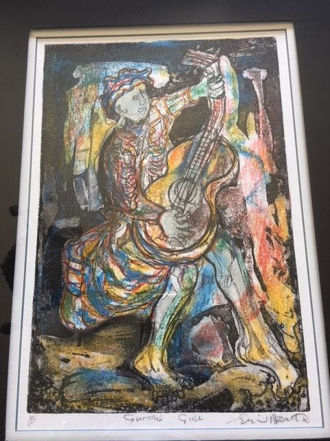Niet of onleesbaar gesigneerd - Guiter Girl kopen? Bied vanaf 1!