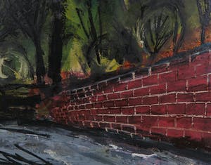 Charles Eyck - Olieverf op board, Landschap met klooster - Ingelijst kopen? Bied vanaf 1500!