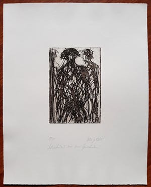 Max Uhlig - Schreitender vor zwei Sprechenden, ets kopen? Bied vanaf 75!