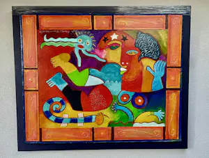 Clemens Briels - Handbewerkte zeefdruk Nr. 4 - Un jardiro secreto - op paneel kopen? Bied vanaf 375!