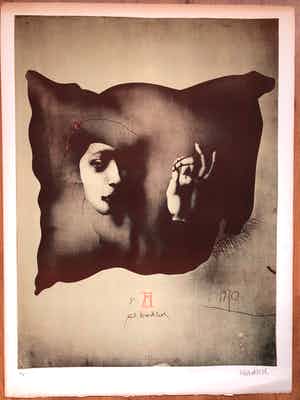 Paul Wunderlich - Titel onbekend gesigneerd verkocht voor € 100!