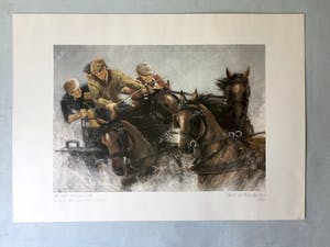 Niet of onleesbaar gesigneerd - WK Vierspannen '88. Paleis het Loo, Apeldoorn - Zeefdruk kopen? Bied vanaf 10!