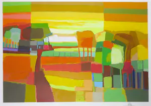 Ton Schulten - Zeefdruk, Nazomer - Ingelijst (Groot formaat!) kopen? Bied vanaf 350!