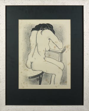 Jeanne Bieruma Oosting - Litho, Zittend naakt - Ingelijst kopen? Bied vanaf 1!