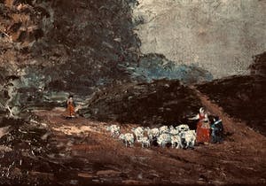 Maurice Paul - 1889-1965 Ukkel - Landweg met schapen kopen? Bied vanaf 49!