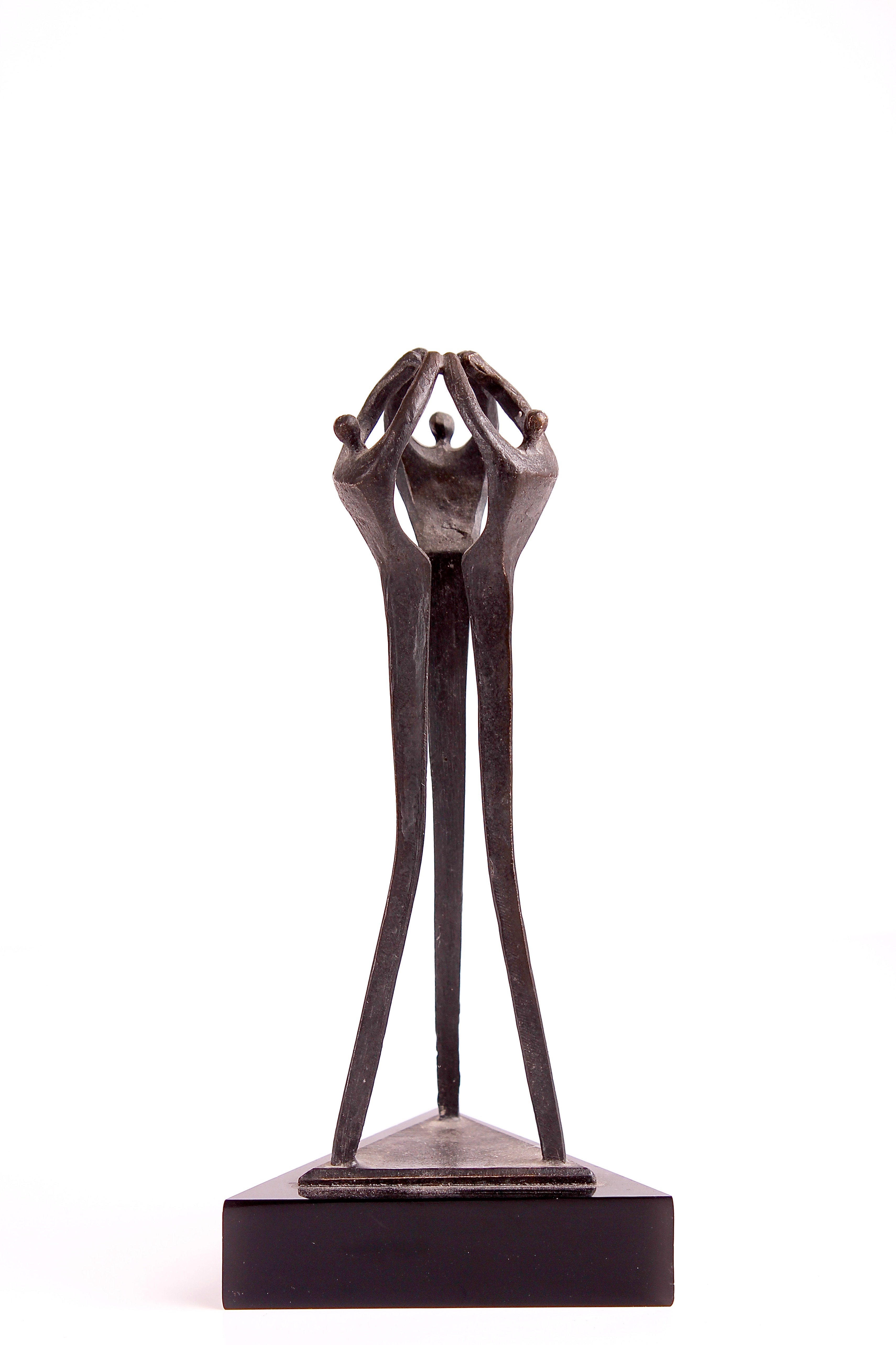 Corry Ammerlaan - van Niekerk - Verbronsd beeld 'Samenwerking' op natuurstenen voet ca. 2000 kopen? Bied vanaf 24!