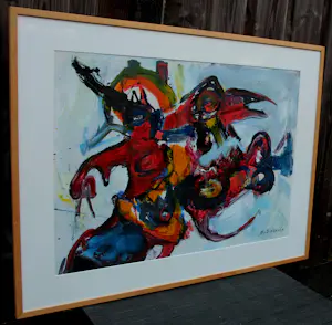 Jan te Wierik - Ingelijste gouache - 1991(groot werk!) kopen? Bied vanaf 1199!