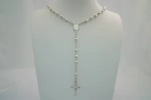 15- Fraai massief 2e gehalte zilveren Rozenkrans & Madonna collier - GROOT! kopen? Bied vanaf 120!