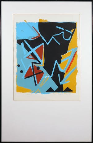 Lex Grote - Zeefdruk, 't Golfterrein - Ingelijst kopen? Bied vanaf 35!