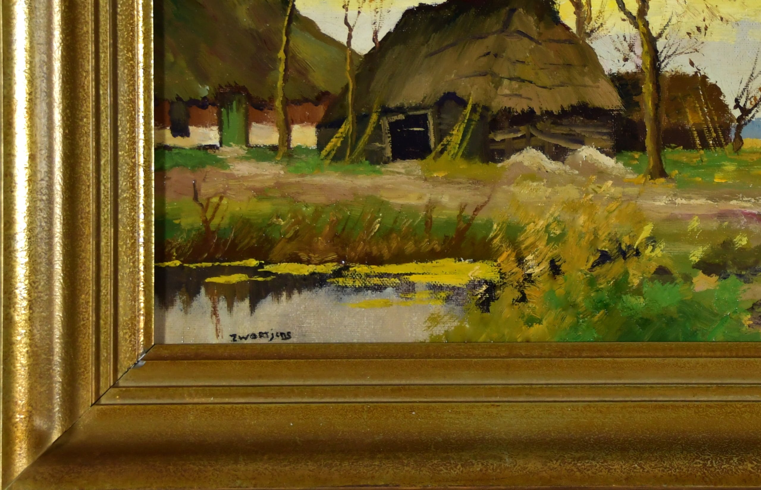 Albert Zwartjes - (1902-1976) - Landschap - Boerenerf - Olieverf op doek - gesigneerd l.o. kopen? Bied vanaf 175!