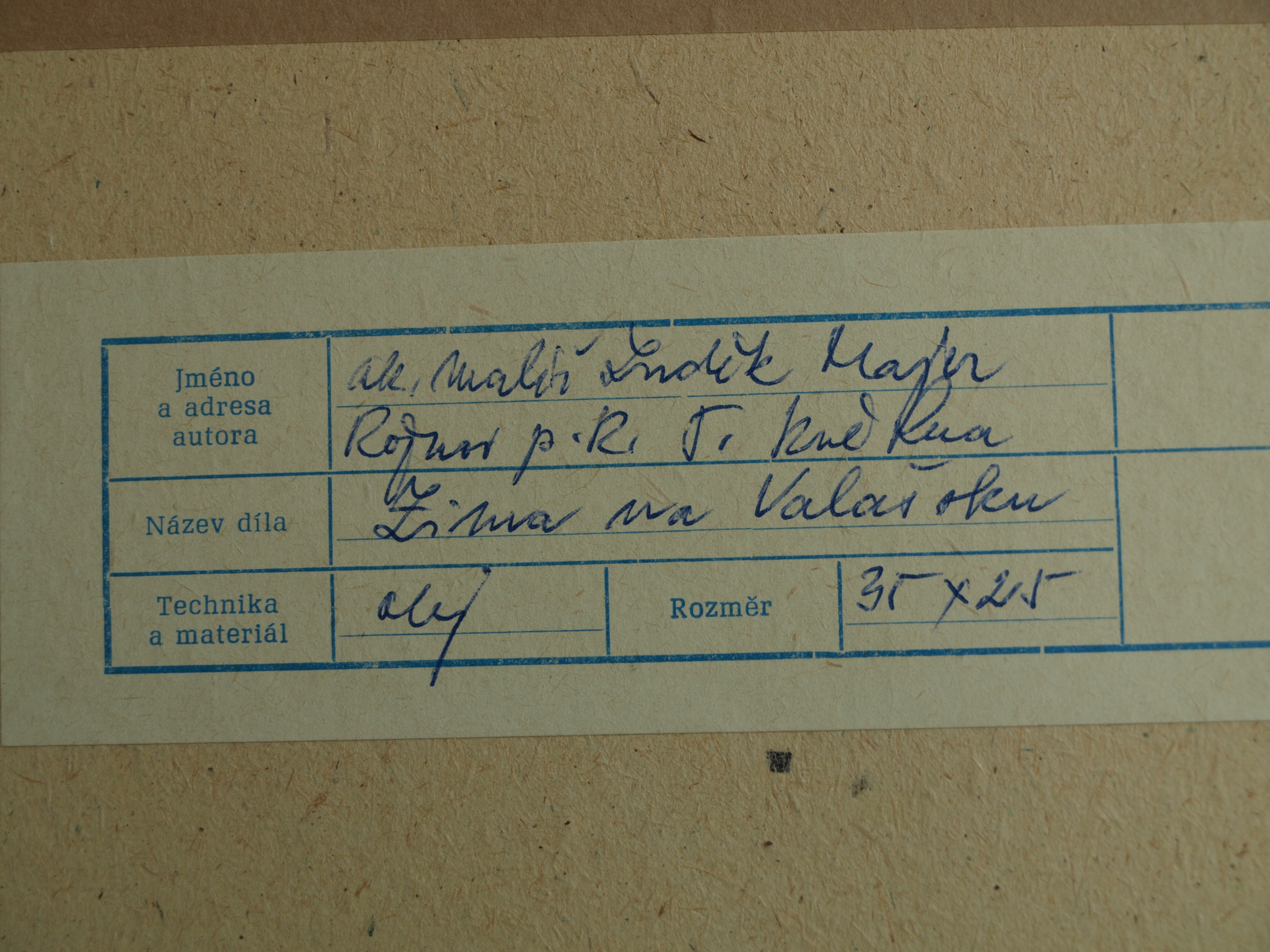 Luděk Majer - Olieverf op paneel, Winterlandschap 3 – gesigneerd & ingelijst – ca 1989 kopen? Bied vanaf 1!