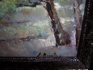 Niet of onleesbaar gesigneerd - Boerderij met bloesembomen. kopen? Bied vanaf 1!