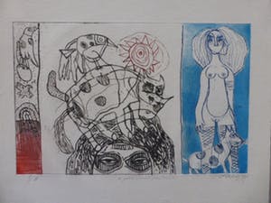 Corneille - Ets aquatint getiteld en e.a kopen? Bied vanaf 200!