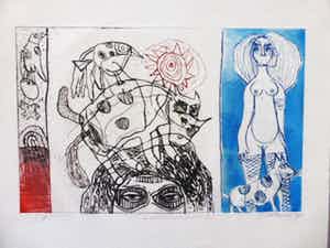 Corneille - Ets aquatint getiteld en e.a verkocht voor € 200!