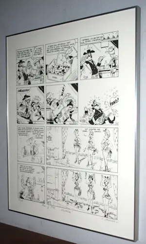 Morris - zeefdruk (uit Lucky Luke nr. 3 'Dalton City')- gesigneerd, opdracht en genummerd kopen? Bied vanaf 125!