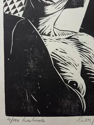 Leon Janssen - Portret vrouw. Naakt. Houtsnede. kopen? Bied vanaf 99!