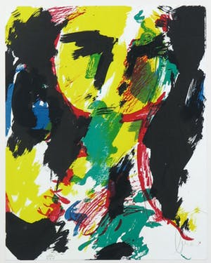 Eugene Brands - Litho, Geel gezicht - Ingelijst kopen? Bied vanaf 220!