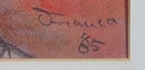 Franca Muller Jabusch - Gemengde techniek op textiel o.a. krijt en aquarel, Slapende vrouw kopen? Bied vanaf 35!