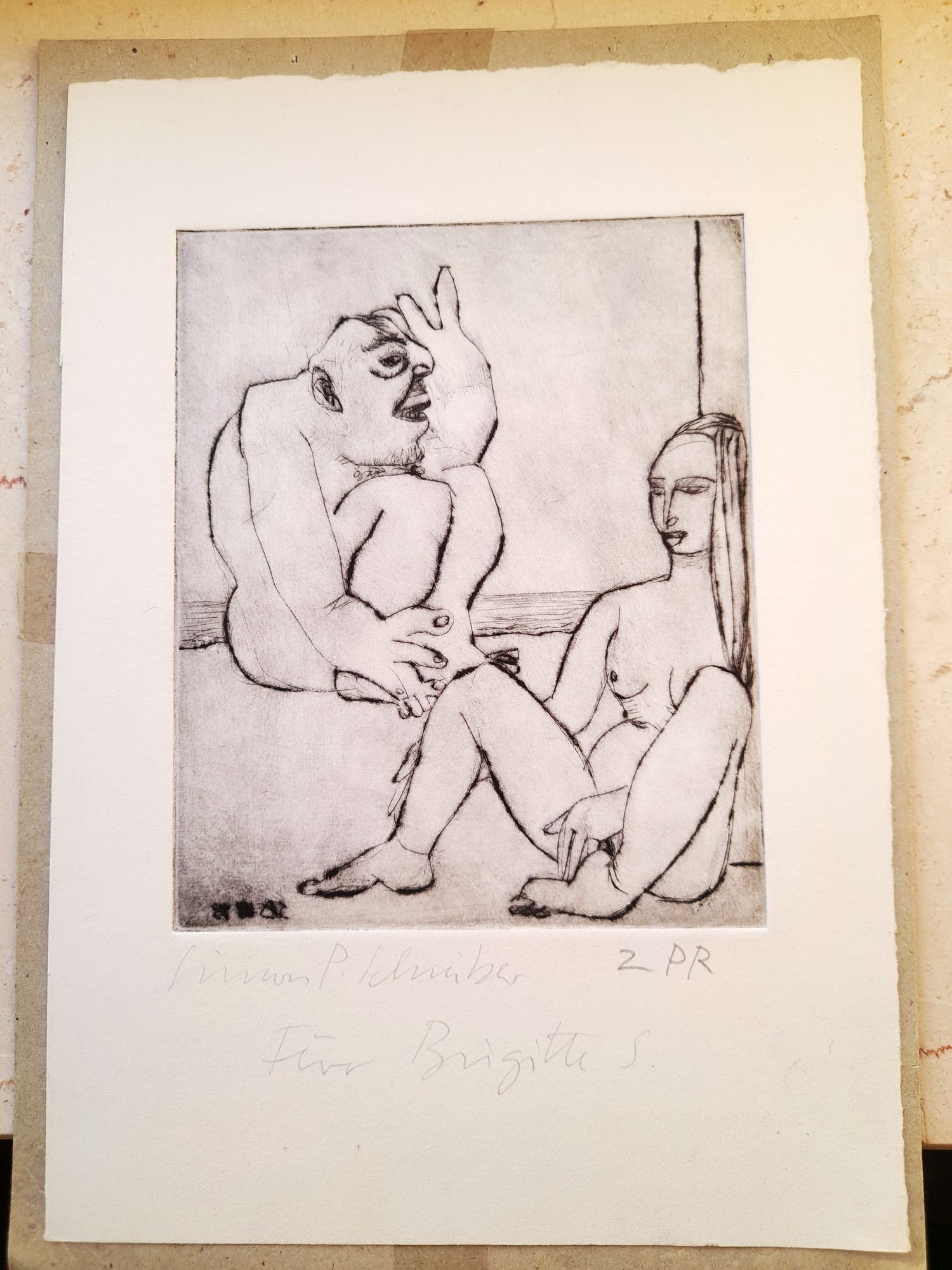 Simon P. Schrieber - Radierung mit persönlicher Widmung, 1992 kopen? Bied vanaf 5!