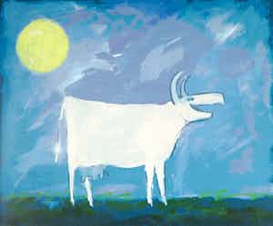 Wouter Stips - Zeefdruk, Vrolijke koe verkocht voor € 40!