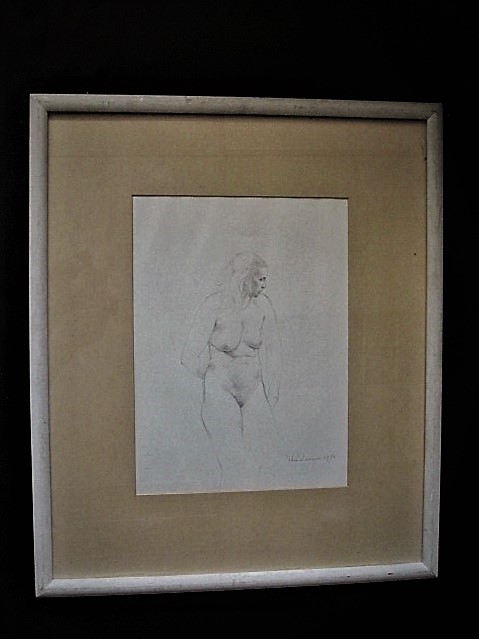 Theo Daamen - Fraai klassiek getekend vrouwelijk naakt van Theo Daamen - in nette lijst kopen? Bied vanaf 1!