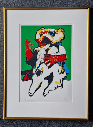 Ed Koenders - Grote kleurrijke zeefdruk "Panda" - oplage 200 – gesigneerd & ingelijst kaufen? Bieten Sie von 52!