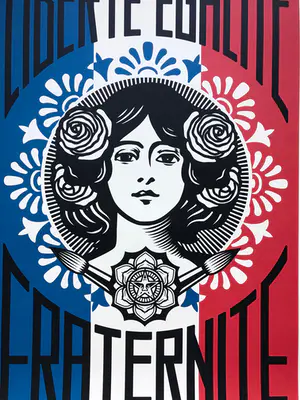 AcheterShepard Fairey - Liberté Egalité Fraternité? Enchérissez de 55!