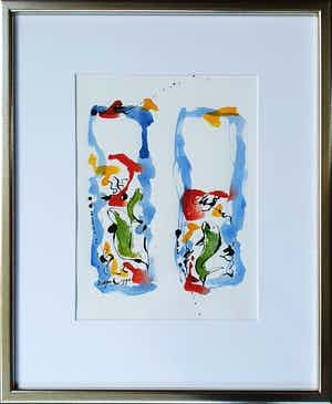 Nic Jonk - Aquarel - Nieuw ingelijst! verkocht voor € 125!