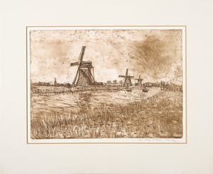 Francisco Perez Anguita - Ets en aquatint, De drie molens kopen? Bied vanaf 1!