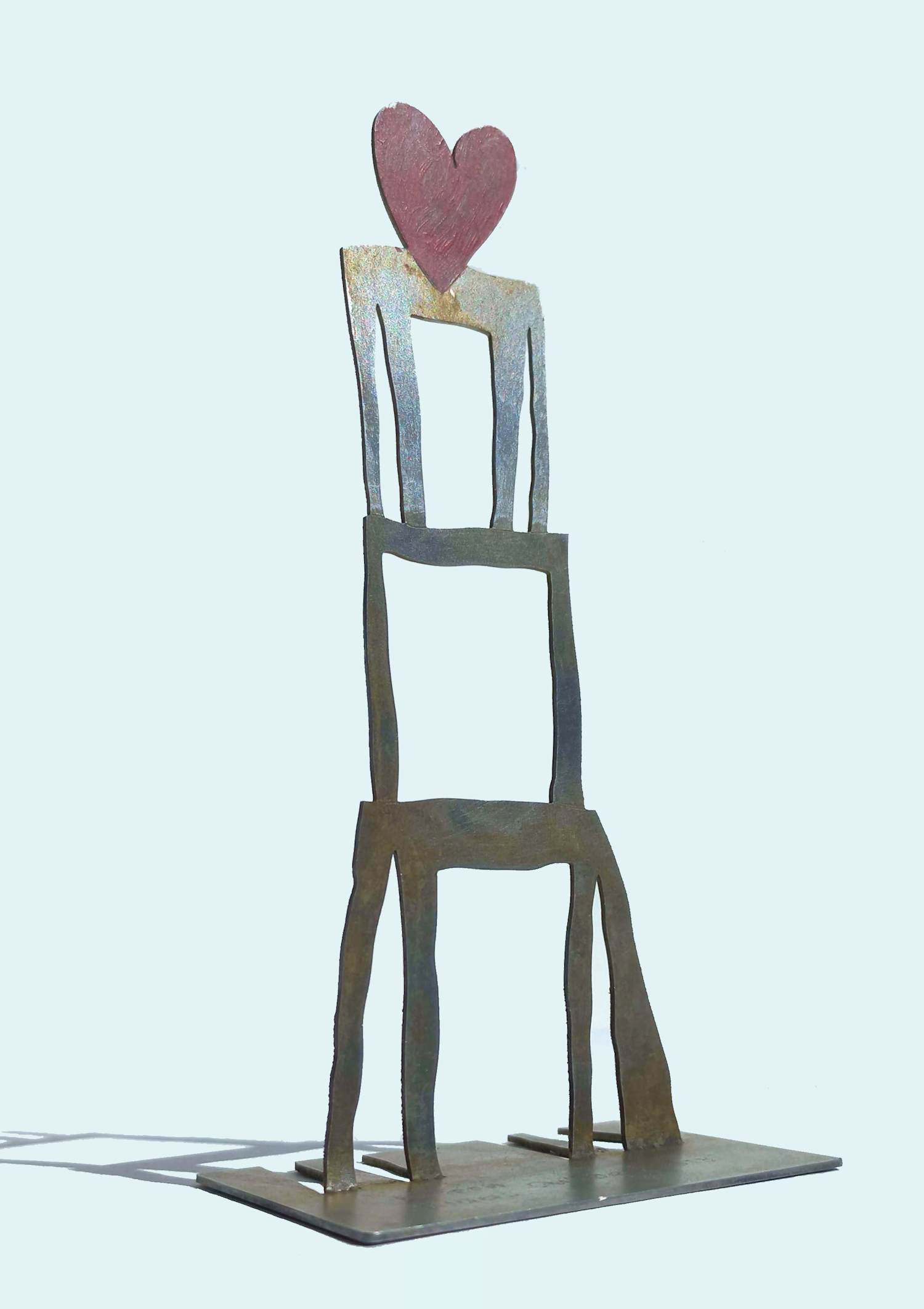 Klaas Gubbels - Liefde boven alles, handgekleurd metalen beeld (2018) verkocht voor € 295!