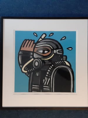 Rik Gorree - Shark - Grote ingelijste zeefdruk, kleine oplage kopen? Bied vanaf 50!