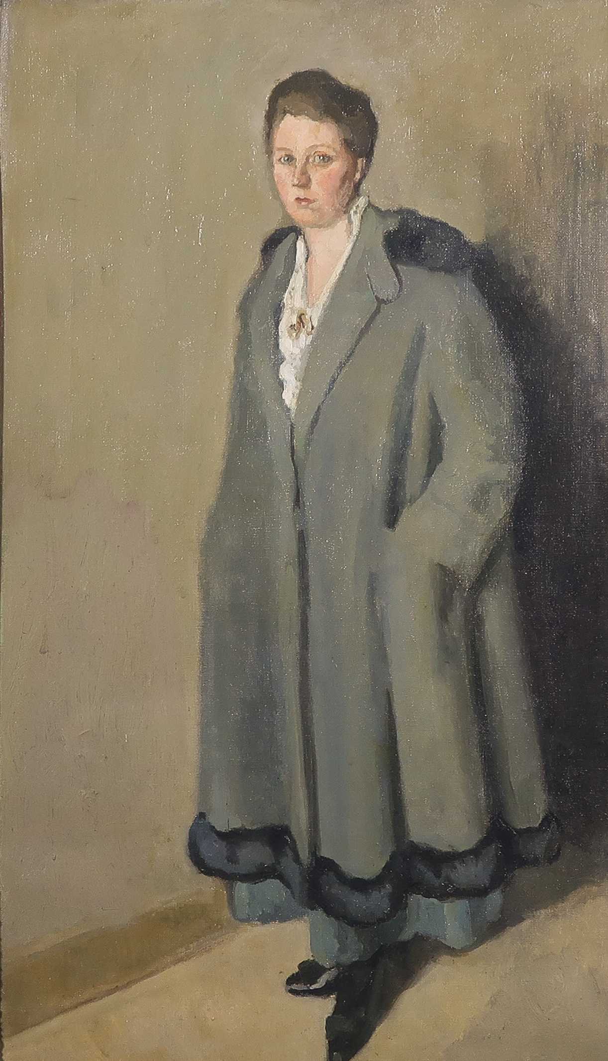 Antonie Wijnstroom - Olieverf op doek, Dame in mantel - Ingelijst kopen? Bied vanaf 50!