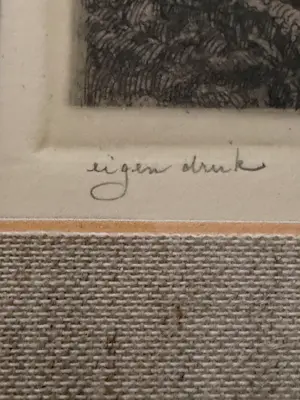 Anton Pieck - Drie bomen, Eigen Druk, Prachtige ets kopen? Bied vanaf 395!