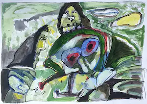 Lucebert - Gemengde techniek op papier (Groot) - Nieuw ingelijst kopen? Bied vanaf 3250!