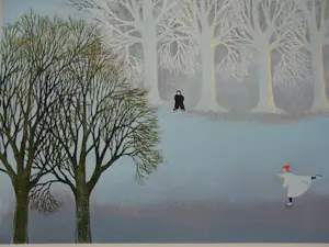 Ilona Schmit - Prachtig, groot winterlandschap.Schaatsen in de avond. kopen? Bied vanaf 75!