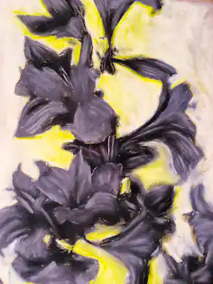 Martin van Vreden - Fraaie pastelkrijt op papier "Lelies" - Ingelijst - KLM kunst-collectie verkauft für € 62!