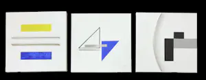 Menno Meijer - Lot van drie 3d-geometrisch-abstracte werken in gemengde techniek (verf, metaal) kaufen? Bieten Sie von 50!
