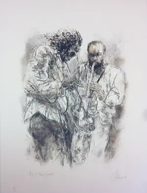 Piet Klaasse - Litho, Lot van 11 litho's muzikanten & paarden kaufen? Bieten Sie von 90!
