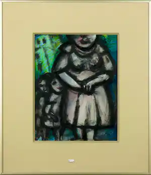 Engelbert L'Hoëst - Gouache, Personage - Ingelijst verkauft für € 35!