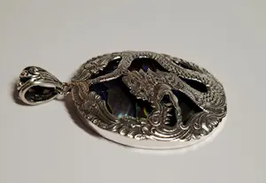 Buy Nieuwe grote zilveren hanger abalone, parelmoer, parel en een Chinese draak? Bid from 100!