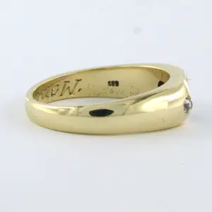 14k gouden ring met saffier tot.0.84ct en Bolsjewiek geslepen diamant tot.0.10ct kopen? Bied vanaf 360!